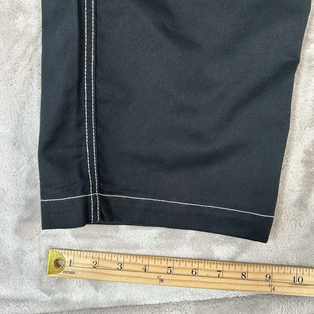 True Religion Bobby Baggy Cargo Pants Mens 38x32 Black Contrast Stitch Y2K VTG